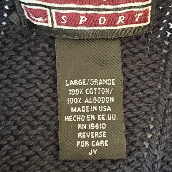 VTG Jantzen Heavy Cotton Blue, Cream, & Green Striped Sweater Large Collegiate - Picture 6 of 9